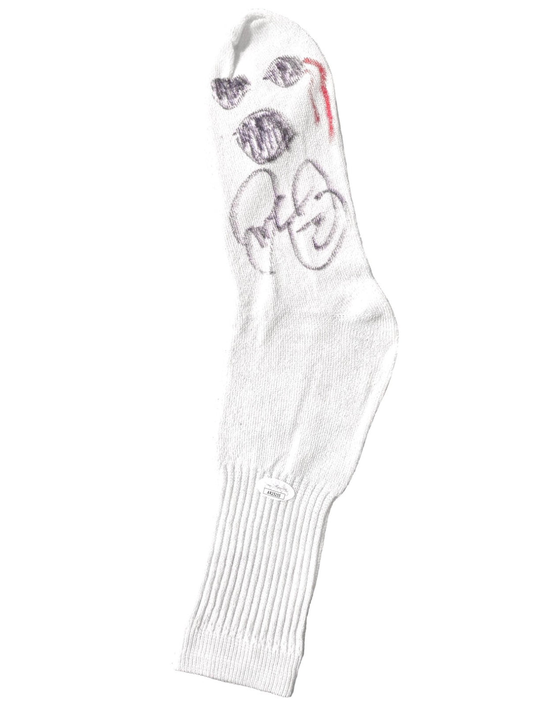 Mankind Mick Foley Autographed "Bloody" Mr. Socko Authentic Drawing JSA WWE WWF