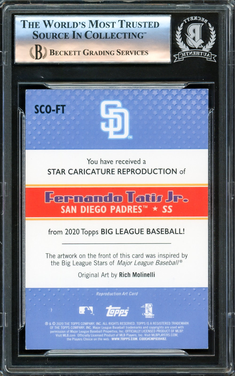 Fernando Tatis Jr. Signed 2020 Topps Big League Star Caricature Card #SCO-FT