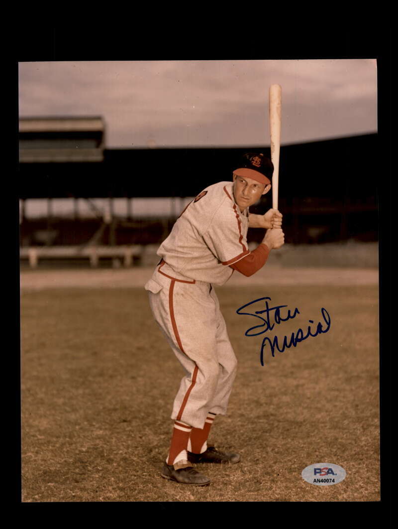 Stan Musial PSA DNA Signed  8x10 Photograph Autograph Cardinals
