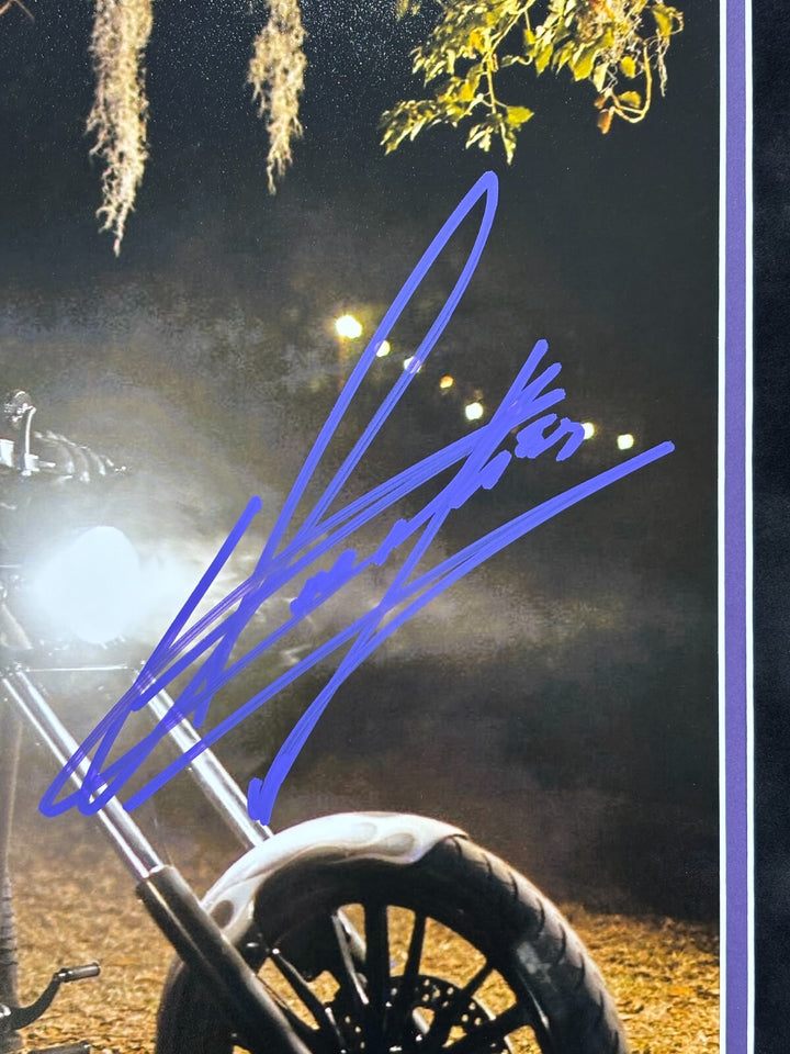 The Undertaker Autographed WWE Motorcycle 16x20 Photo Signed Framed BAS COA WWF
