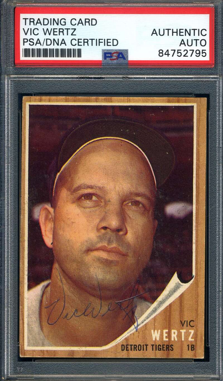 Vic Wertz PSA DNA Signed 1962 Topps Autograph