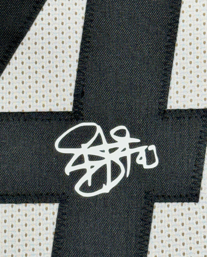 Framed Facsimile Autographed Troy Polamalu 33x42 White Reprint Laser Auto Jersey