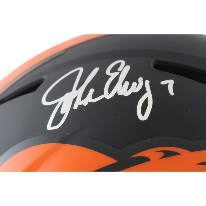 John Elway Autographed Denver Broncos F/S Eclipse Helmet Beckett Witness 55191