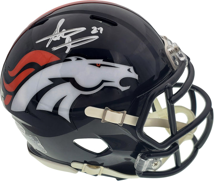 Steve Atwater Signed Denver Broncos Speed Mini Helmet Beckett BAS