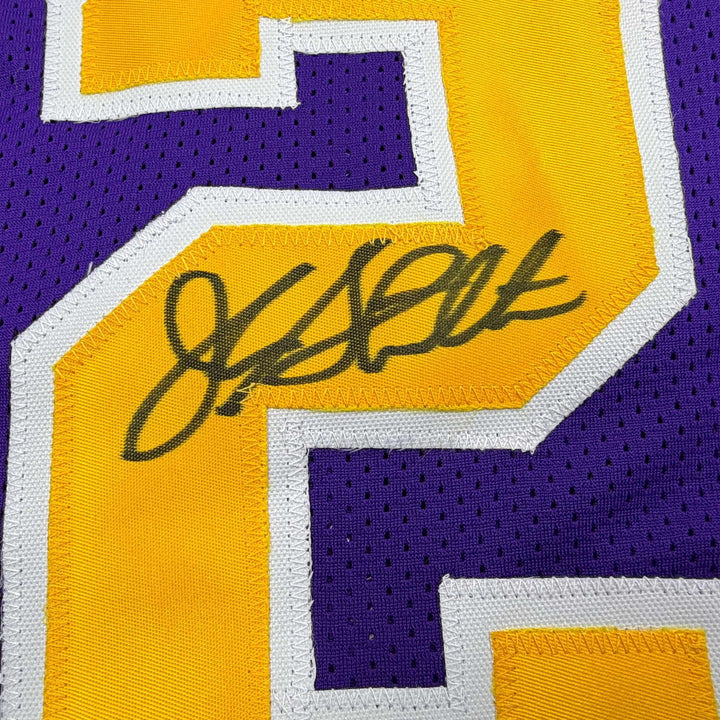 Autographed/Signed John Stockton Utah Purple Jersey Beckett BAS COA