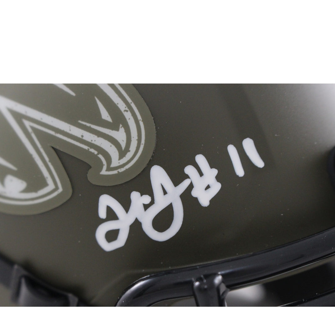 Julio Jones Autographed Atlanta Falcons 22 STS Mini Helmet Beckett Witness 56451