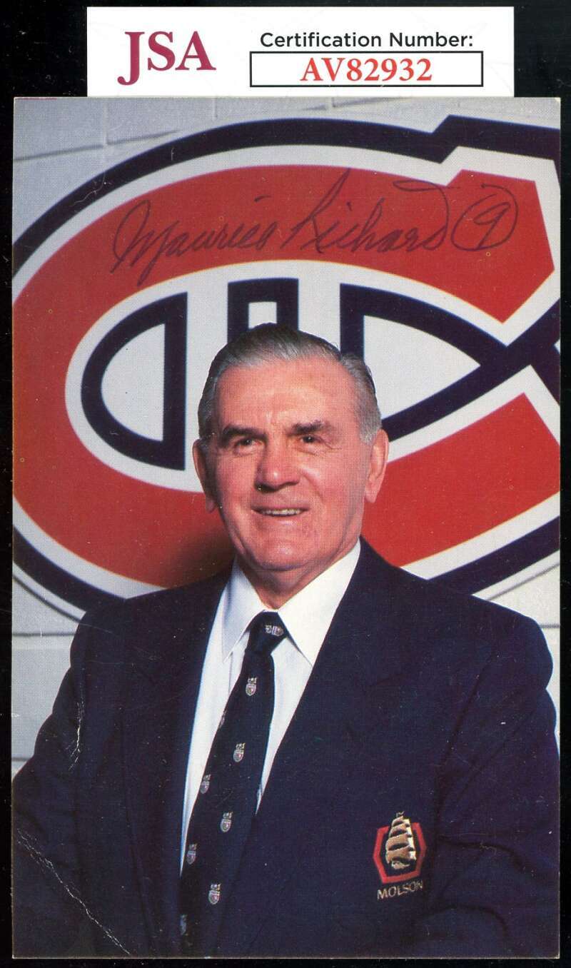 Maurice Richard JSA Coa Signed 3x5 Photo Autograph