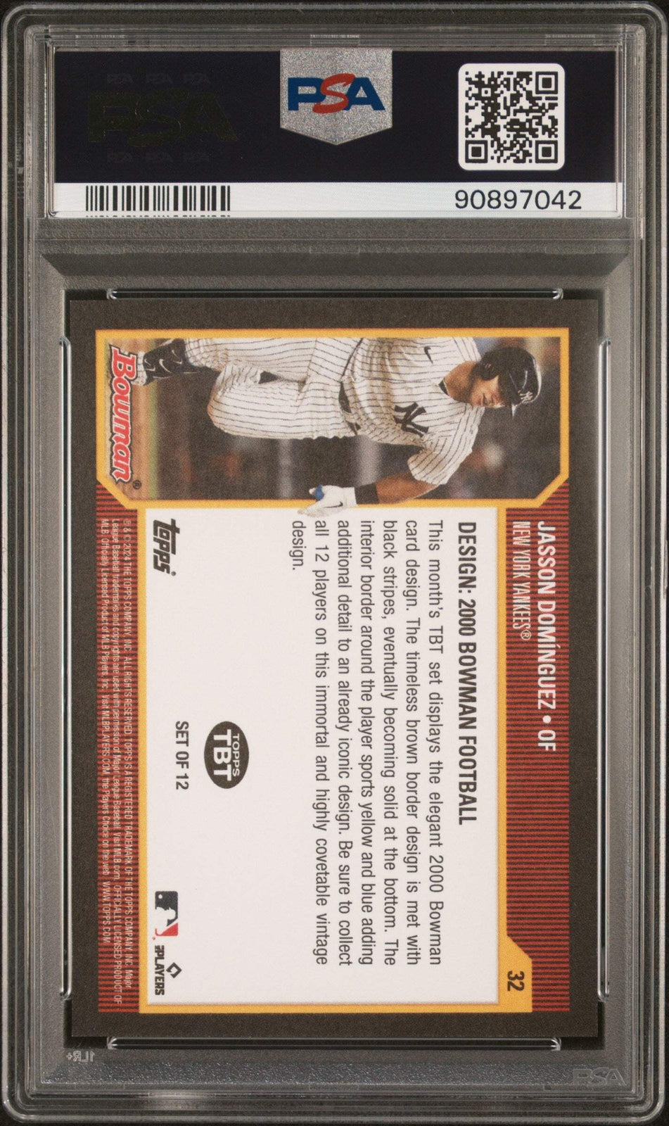 Graded 2024 Topps Jasson Dominguez #32 Throwback Thurs RC Baseball Card PSA 10