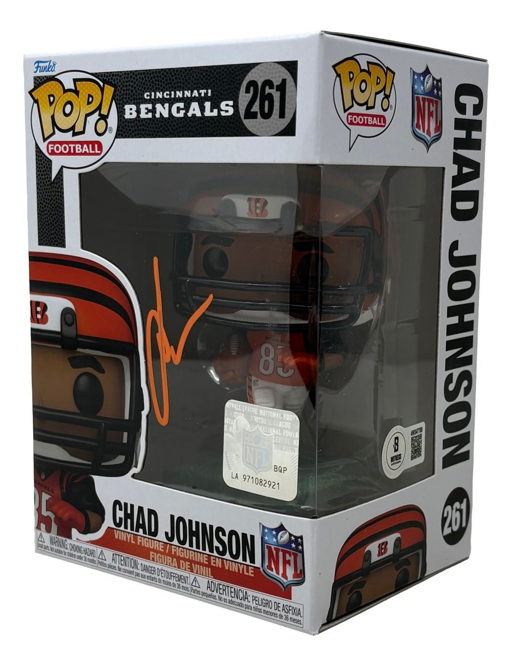 Chad Johnson Signed Cincinnati Bengals Funko Pop #261 BAS