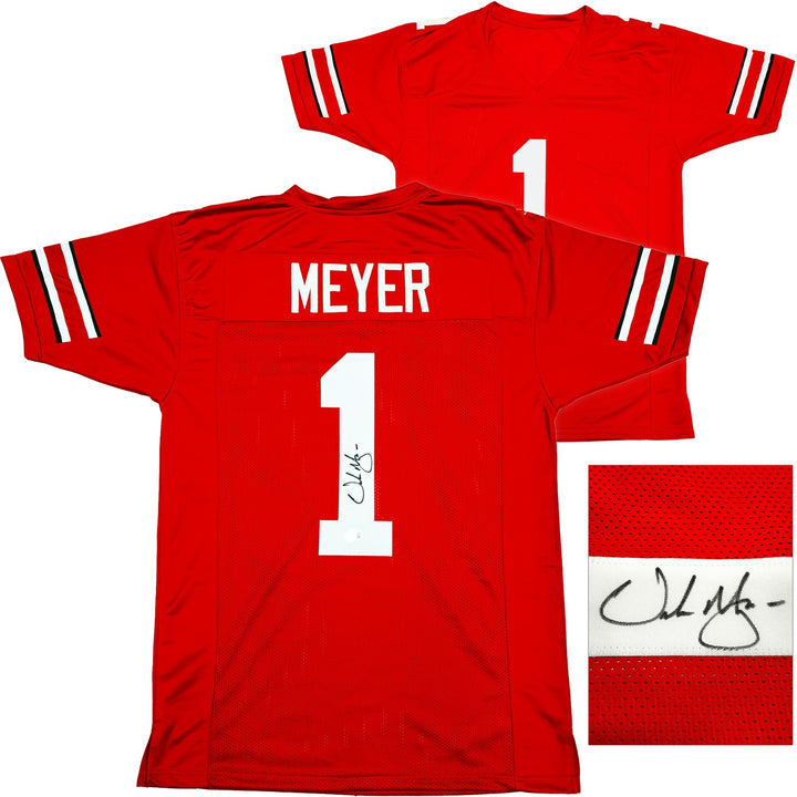 Ohio State Buckeyes Urban Meyer Autographed Signed Red Jersey Beckett Witness
