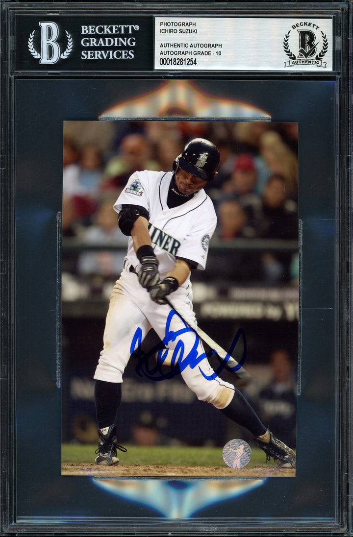 Ichiro Suzuki Signed 4x6 Photo Seattle Mariners Auto GM 10 Beckett #18281254