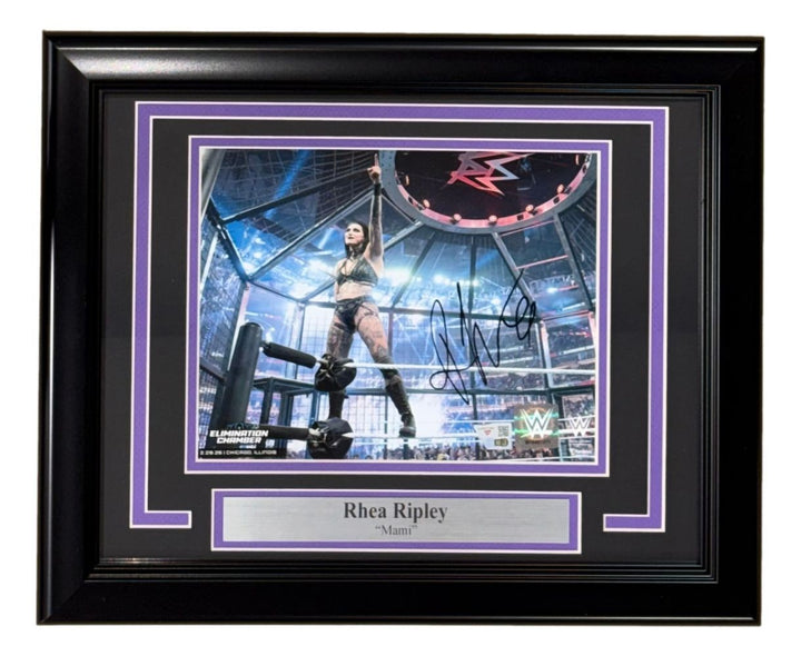 Rhea Ripley Signed Framed 8x10 WWE Elimination Chamber Photo Fanatics