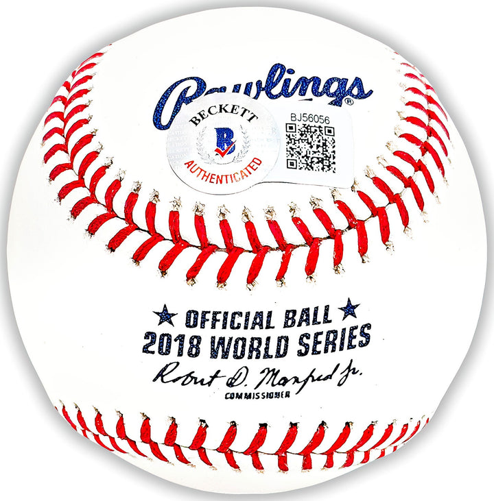 Mookie Betts Signed Official 2018 WS Logo MLB Baseball Boston Red Sox Beckett