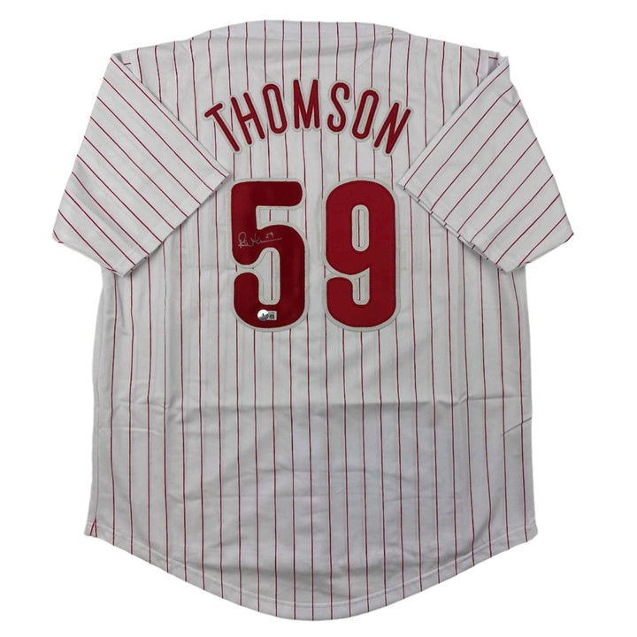 Autographed/Signed Rob Thomson Philadelphia Pinstripe Jersey Beckett BAS COA