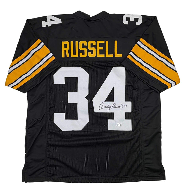 Autographed/Signed ANDY RUSSELL 2x SB Champs Pittsburgh Black Jersey JSA COA