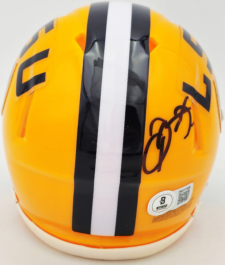 Odell Beckham Jr. Signed LSU Tigers Yellow Speed Mini Helmet Beckett Wit