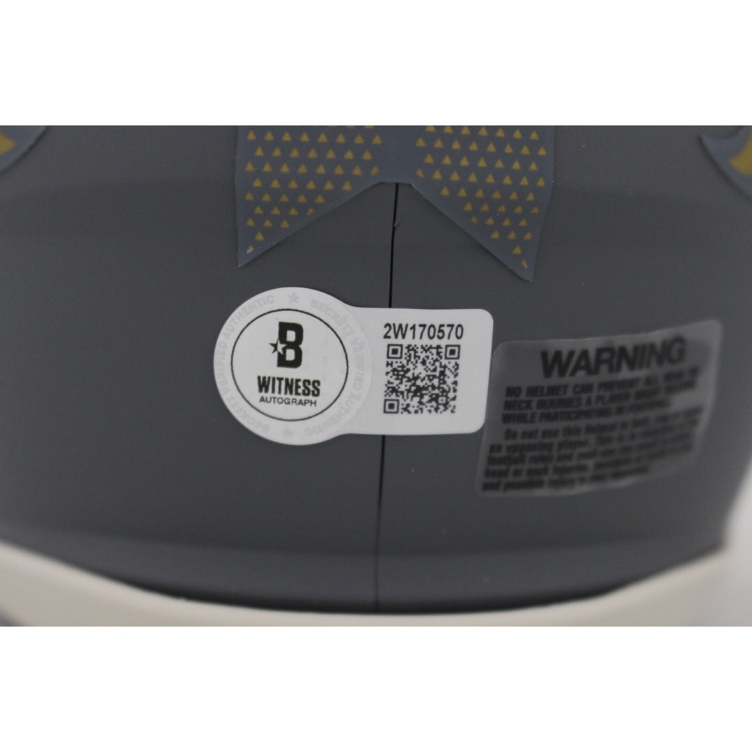 Champ Bailey Autographed/Signed Denver Broncos Slate Mini Helmet Beckett 48651