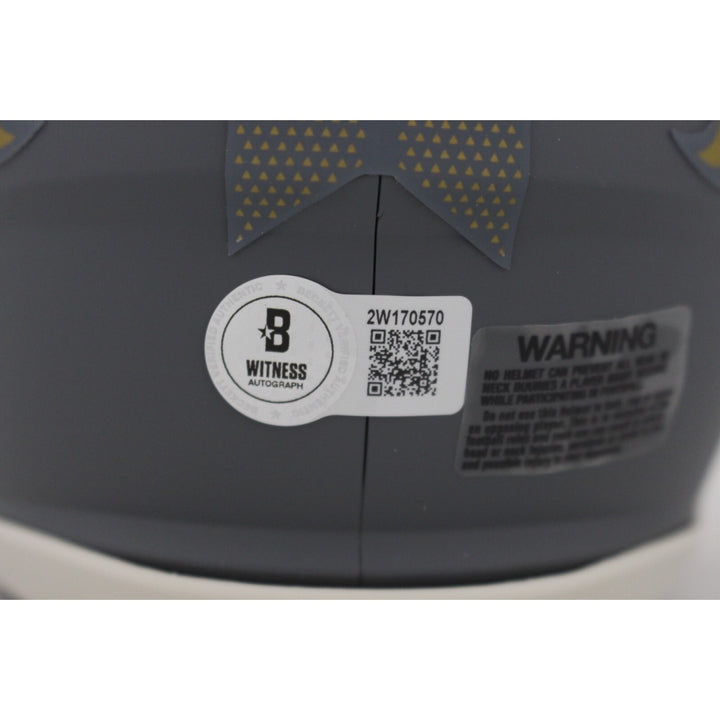 Champ Bailey Autographed/Signed Denver Broncos Slate Mini Helmet Beckett 48651