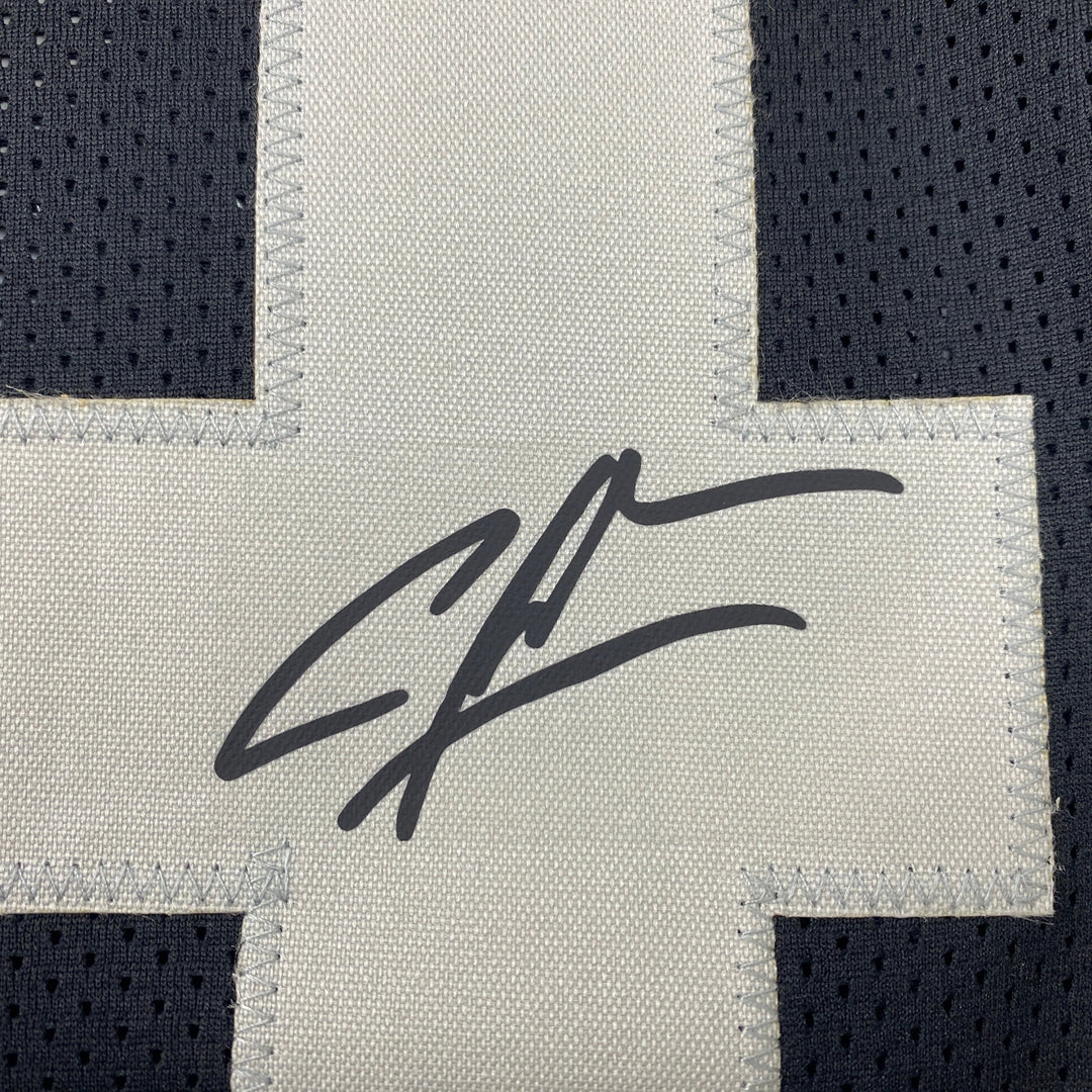 Facsimile Autographed Charles Woodson Oakland Black Reprint Jersey Size Men's XL