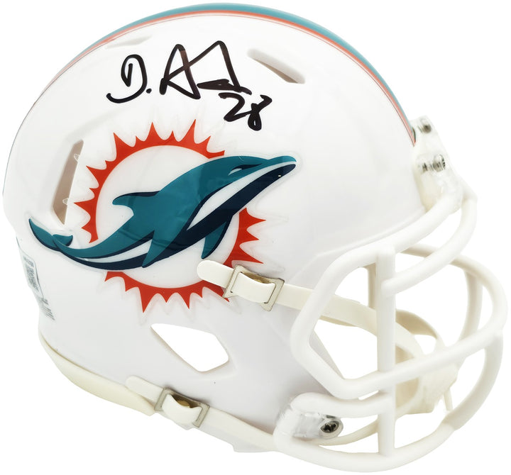 De'Von Achane Signed Miami Dolphins White Speed Mini Helmet Beckett Witness