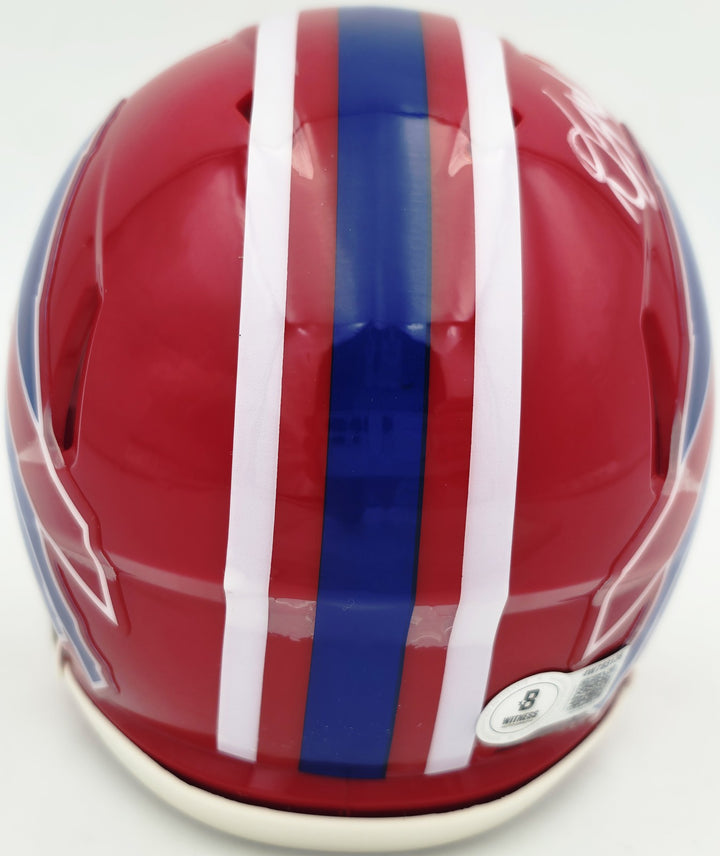 DJ Moore Signed Buffalo Bills Red 1987-01 Throwback Speed Mini Helmet