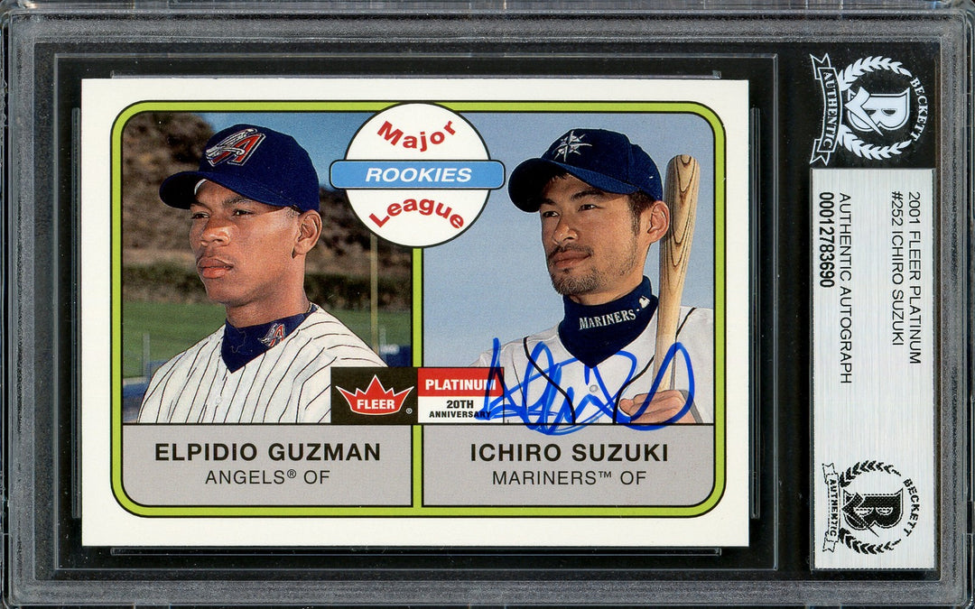 Ichiro Suzuki Signed 2001 Fleer Platinum RC 252 Mariners Beckett #12783690