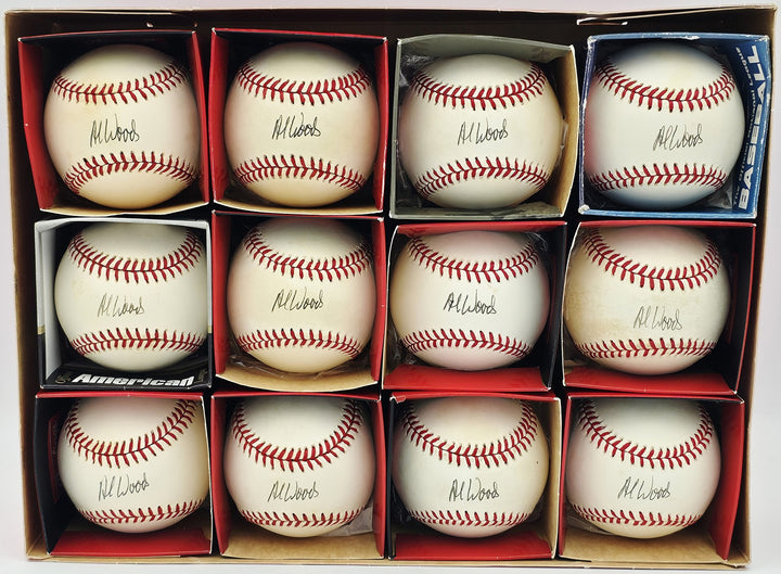 12 Count Lot of Al Woods Signed AL Baseball Blue Jays Beckett
