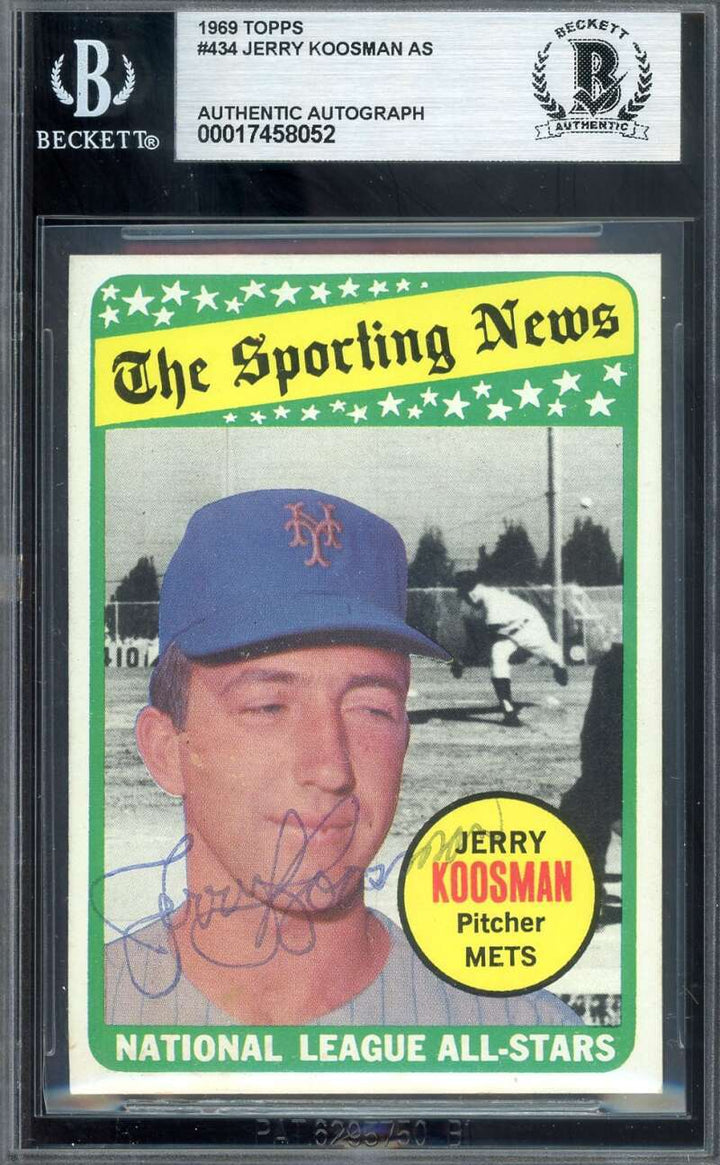 Jerry Koosman Beckett BAS Vintage Signed 1969 Topps All Star Autograph