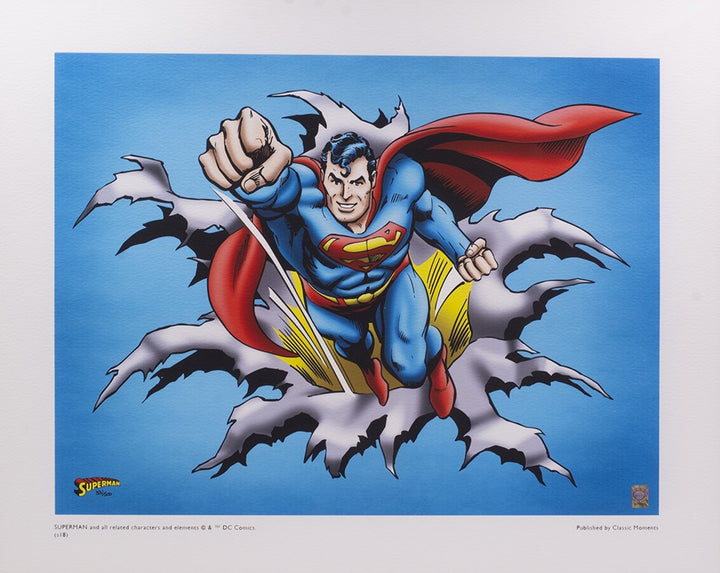 Superman Fist Forward 12x16 Framed DC Comic Limited Edition Giclee