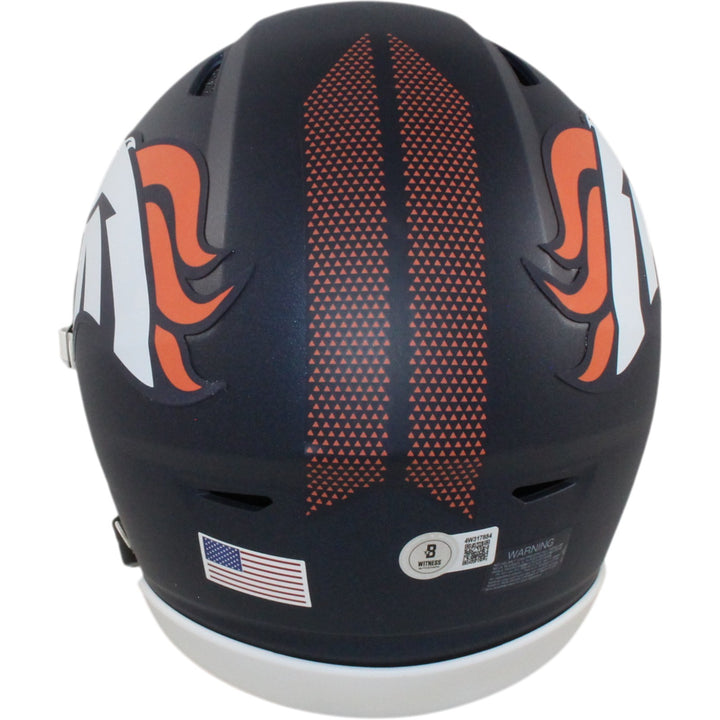 Bo Nix Autographed Denver Broncos Mid-Size Midi Helmet Beckett Witness 55110