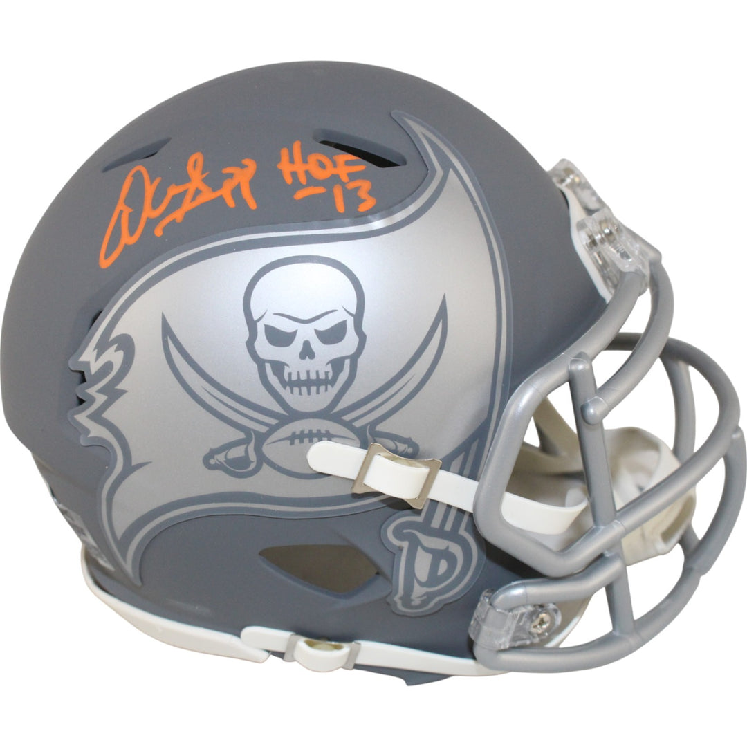 Warren Sapp Autographed Tampa Bay Buccaneers Slate Mini Helmet Beckett 50193