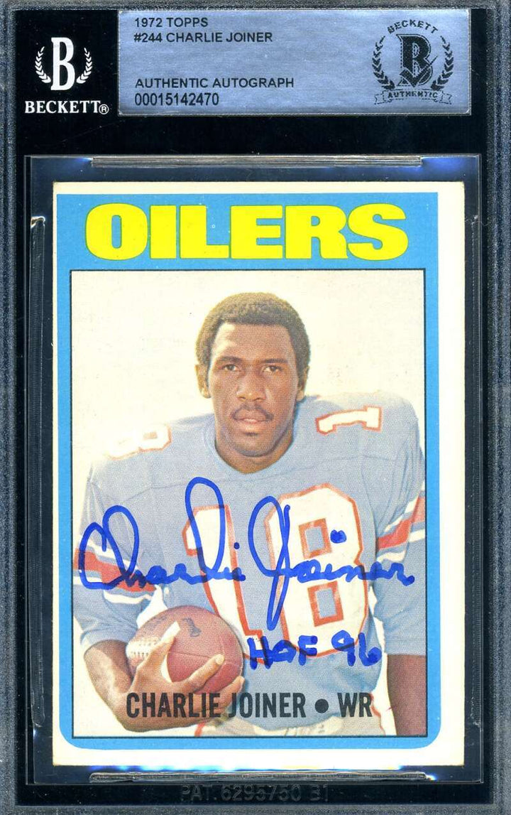 Charlie Joiner Beckett Signed 1972 Topps Rookie Autograph