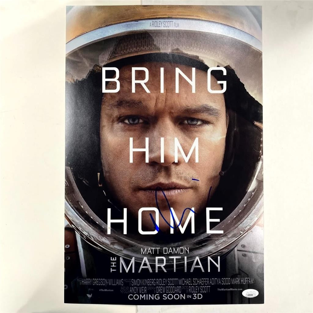 Matt Damon signed The Martian 12x18 Poster Photo autograph ~ JSA
