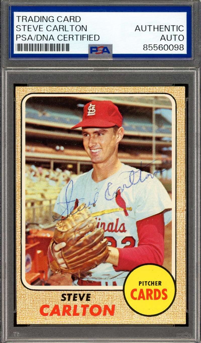 Steve Carlton PSA DNA Vintage Signed 1968 Topps Autograph