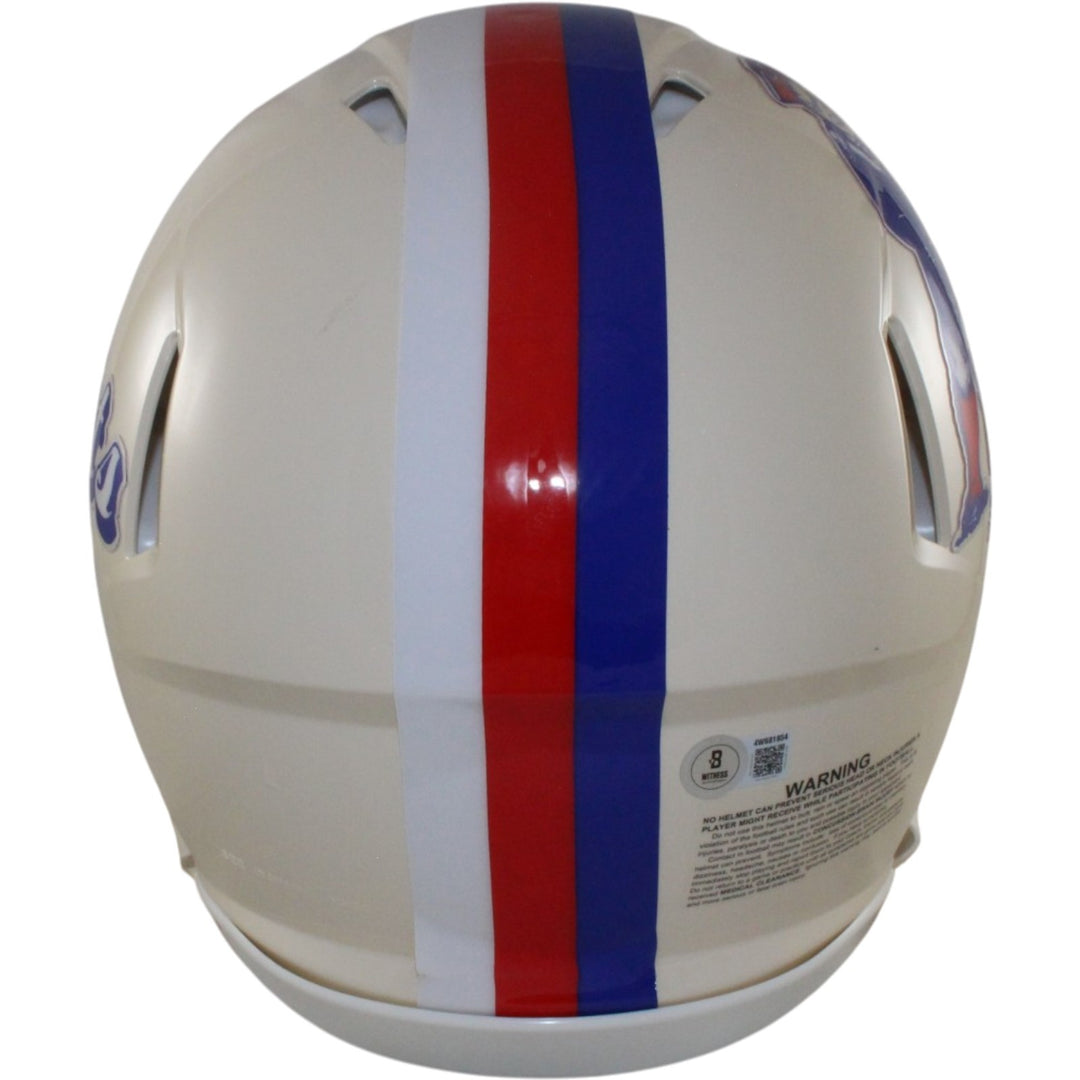 Darrelle Revis Autographed New England Patriots Pro Retro Helmet Beckett 56470