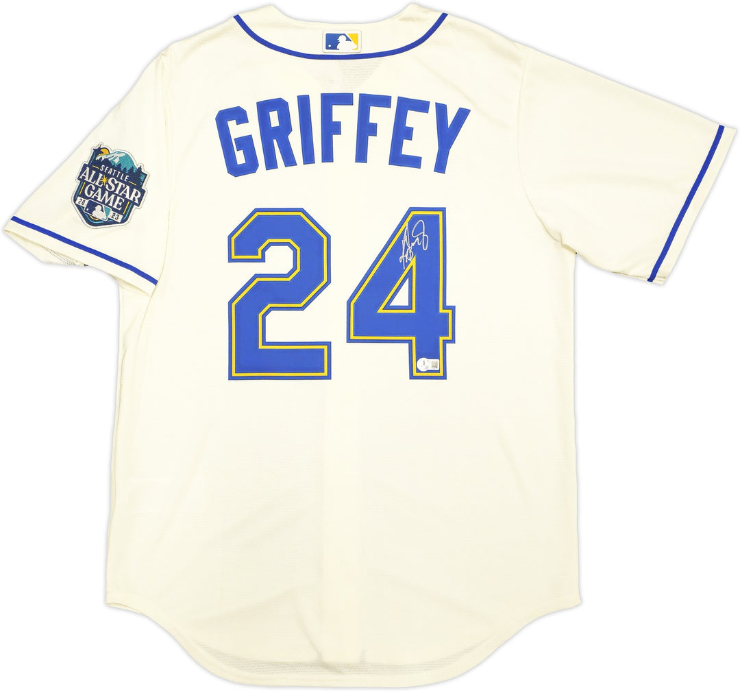 Mariners Ken Griffey Jr Auto Cream Nike 2023 AS Game Patch Jersey Size M Beckett