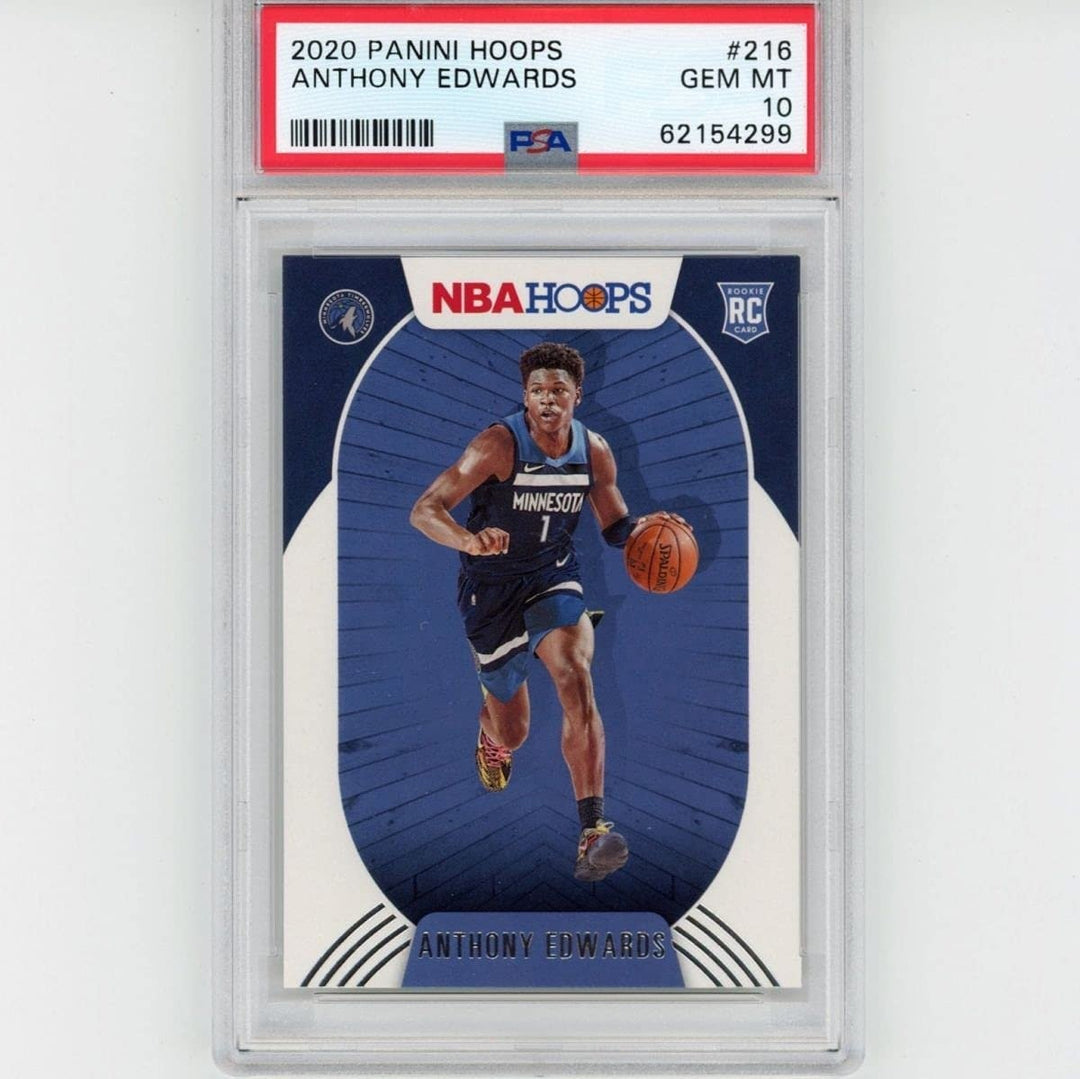Graded 2020-21 Panini Hoops ANTHONY EDWARDS #216 Rookie Card PSA 10
