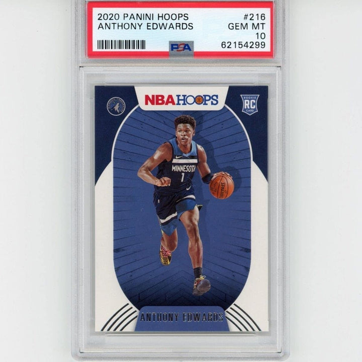 Graded 2020-21 Panini Hoops ANTHONY EDWARDS #216 Rookie Card PSA 10