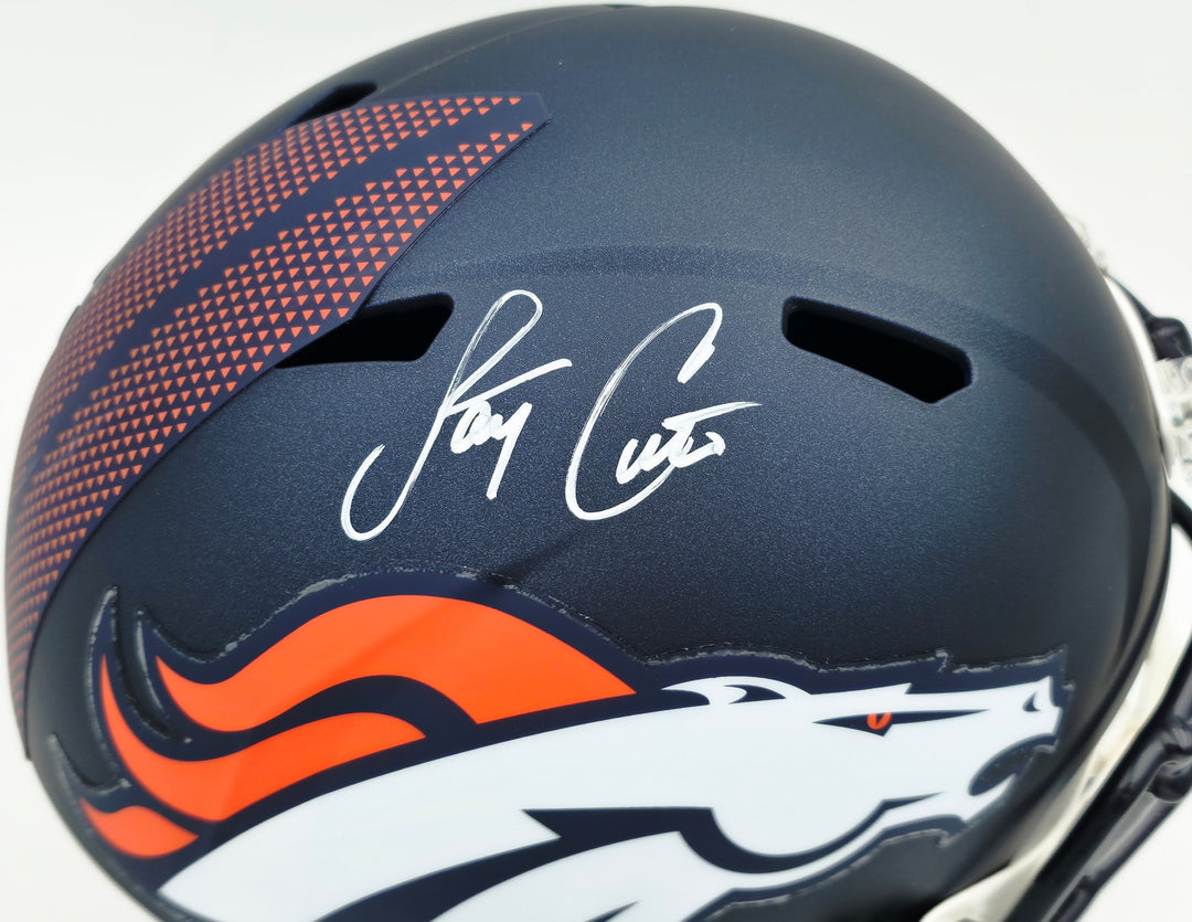 Jay Cutler Signed Broncos Blue Full Size Speed Replica Helmet BAS Witness