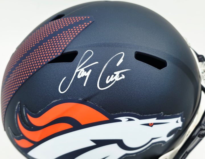 Jay Cutler Signed Broncos Blue Full Size Speed Replica Helmet BAS Witness
