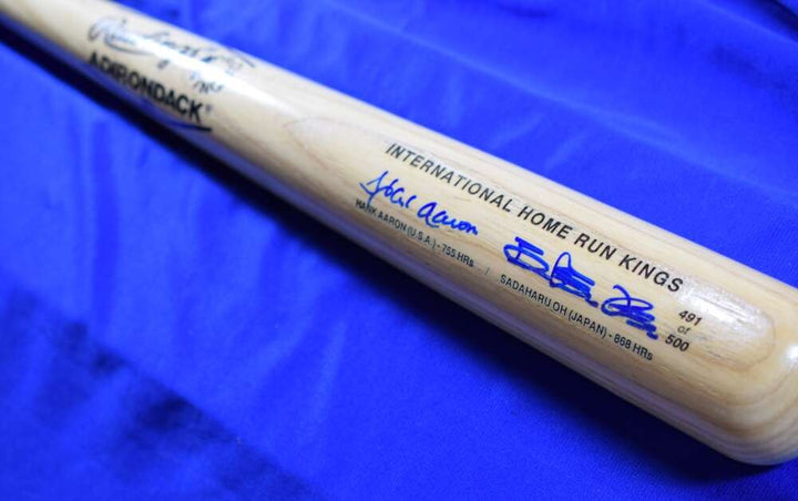 Hank Aaron Sadaharu Oh PSA DNA Autograph International Home Run Kings Signed Bat