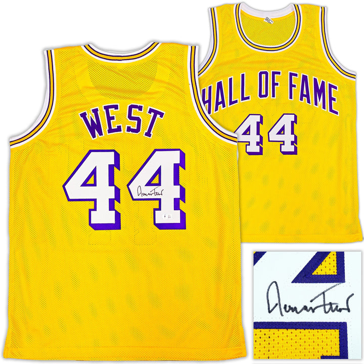 Los Angeles Lakers Jerry West Signed Yellow Jersey Beckett
