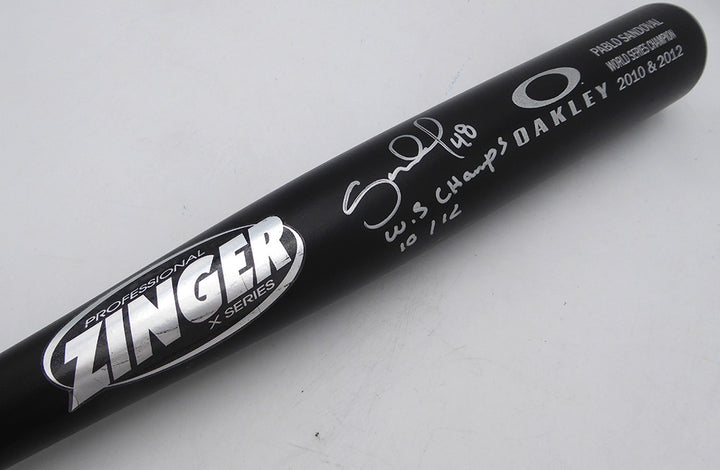 Pablo Sandoval Signed Oakley Bat Giants "WS Champs 10/12" Beckett #BU87133