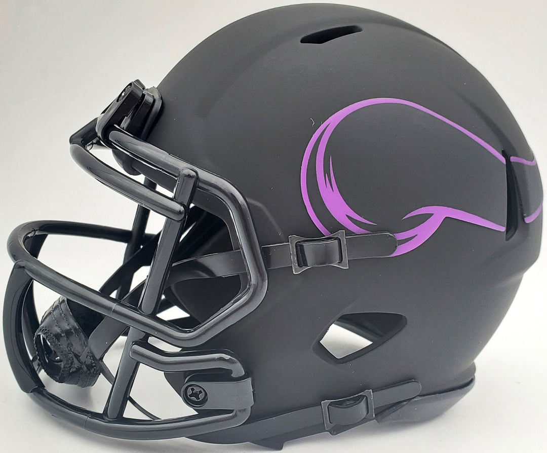 Warren Moon Signed Minnesota Vikings Eclipse Black Mini Helmet "HOF 06" MCS Holo