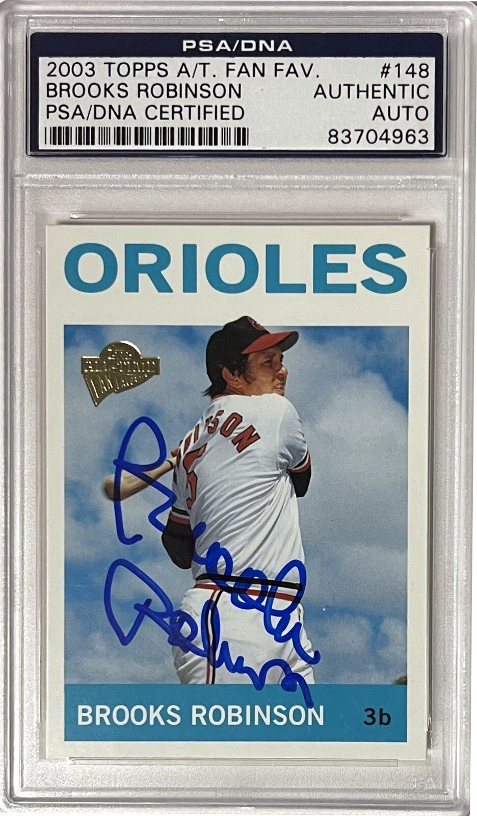 Brooks Robinson signed 2003 Topps All-Time Fan Fav On Card Auto-PSA Authentic