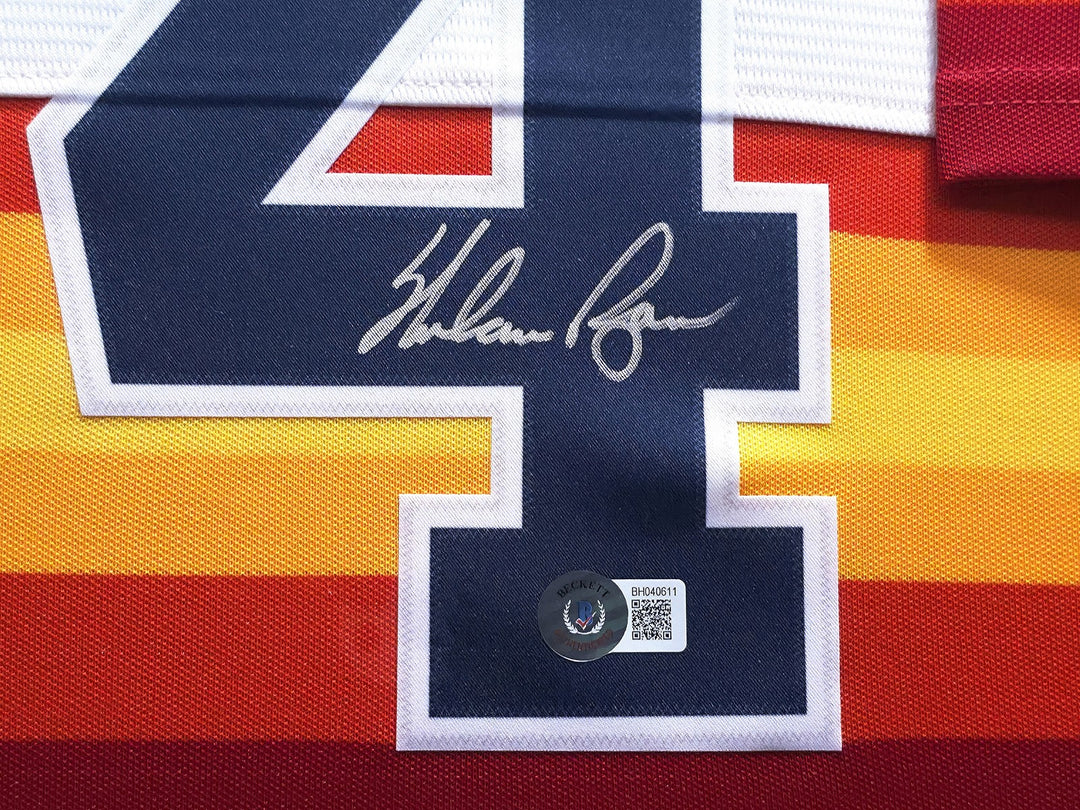 Houston Astros Nolan Ryan Signed Nike Cooperstown Auth Collection Jersey BAS QR