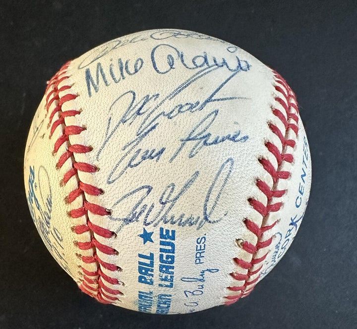 1996 Yankees World Series Team Signed Baseball Derek Jeter Rivera 33 Auto Psa