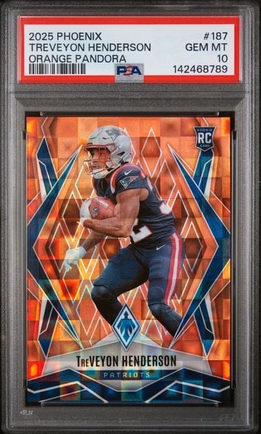 Graded 2025 Phoenix TreVeyon Henderson 187 /189 Orange Pandora RC PSA 10