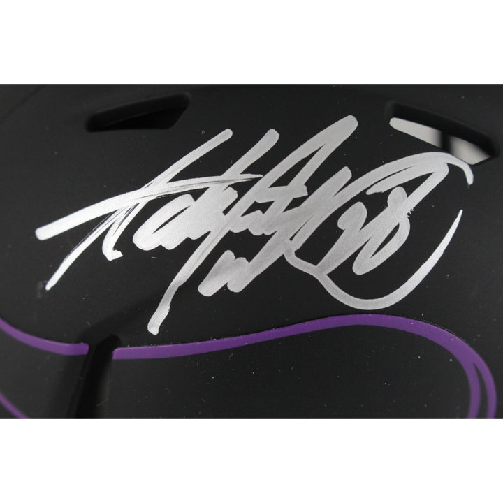 Adrian Peterson Autographed Minnesota Vikings Eclipse Mini Helmet Beckett 49852