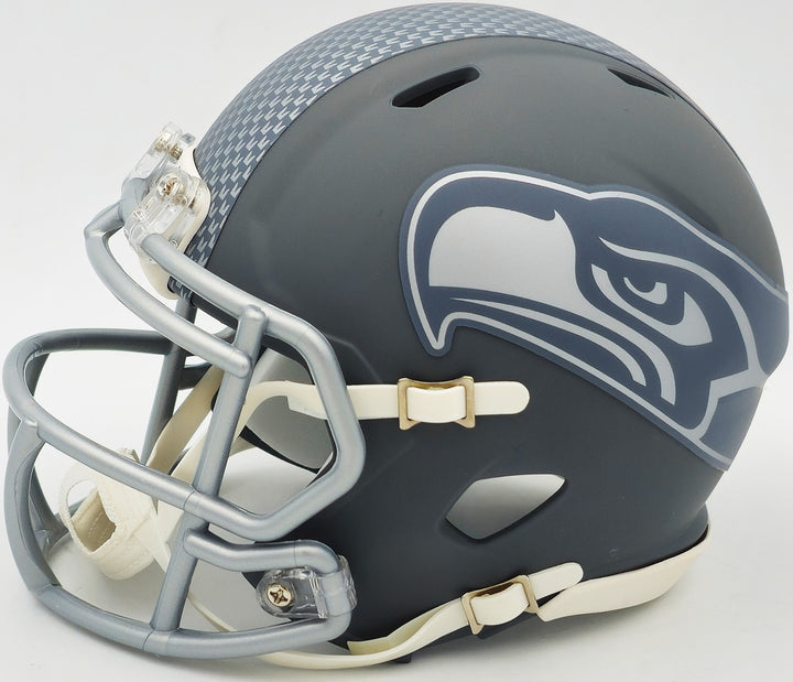 Tyler Lockett Signed Seattle Seahawks Slate Gray Speed Mini Helmet MCS Holo